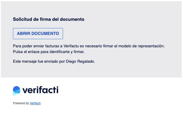 Signature request email with the Open document button