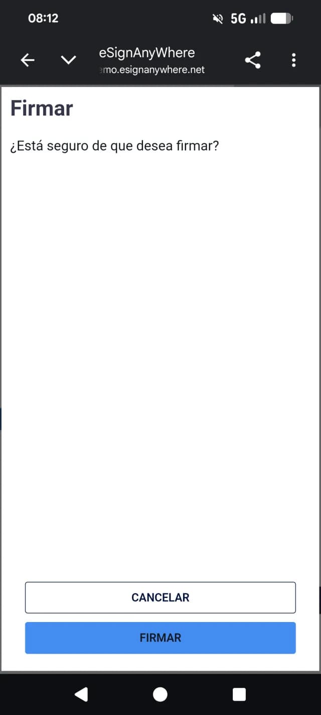 Confirmation to sign the document